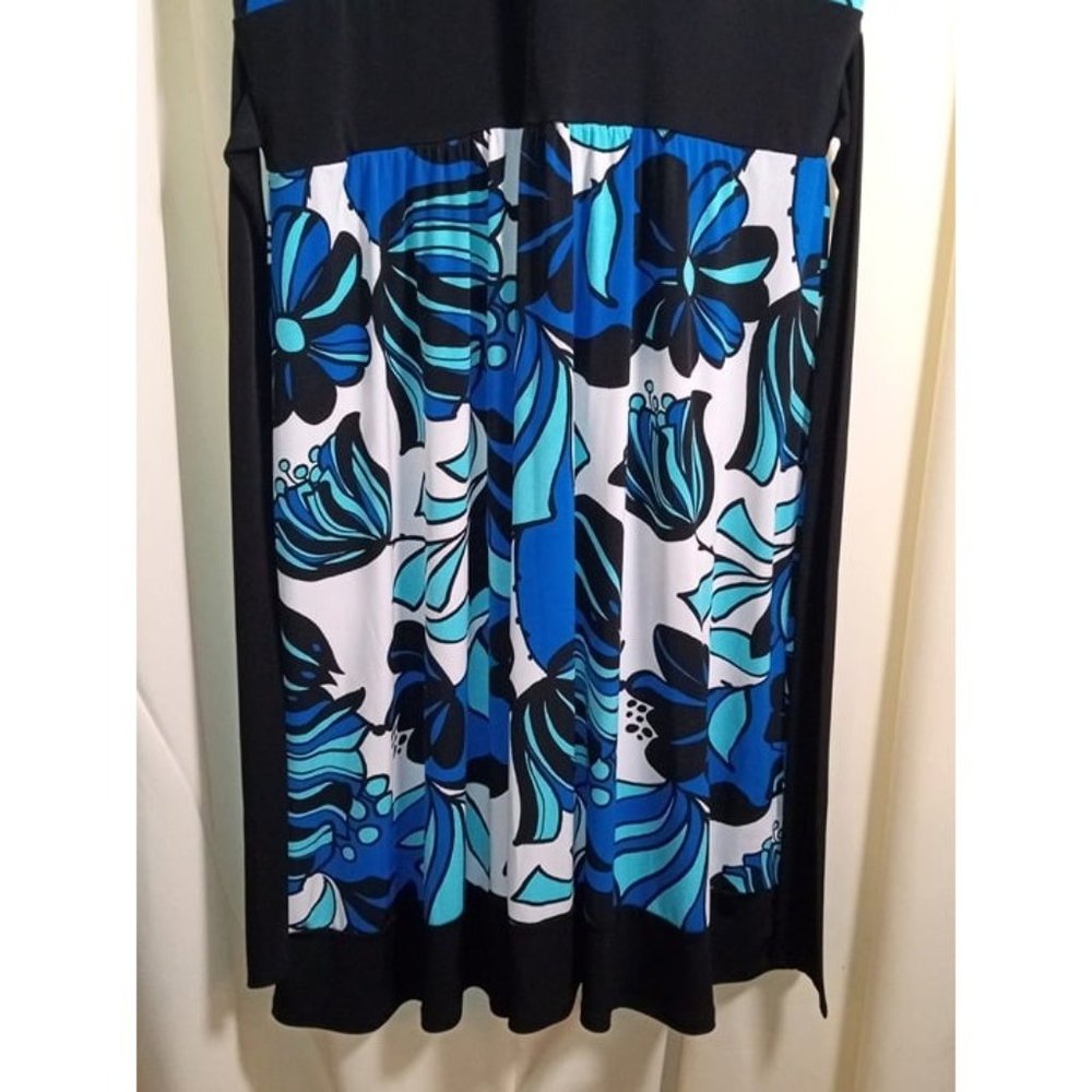 Rabbit Rabbit Rabbit Designs Size 14 Blue V-Neck Belted Dress - Picture 4 of 6